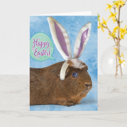 Funny Guinea Schweinefleisch Foto- Essen Sie keine Karte (Gelbe Blume)