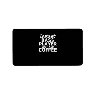 Funny Guitar Bass Players Gift Coffee Lovers Adressaufkleber