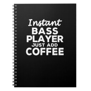 Funny Guitar Bass Players Gift Coffee Lovers Notizblock