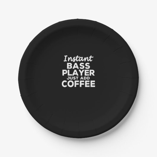 Funny Guitar Bass Players Gift Coffee Lovers Pappteller (Vorderseite)