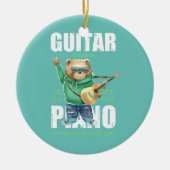 Funny Guitar Bear, weil man kein Klavier tragen ka Keramik Ornament (Vorne)