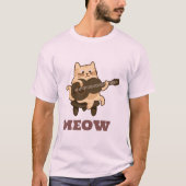 Funny Guitar Cat T - Shirt "MEOW" Musik Lover T-Sh (Vorderseite)