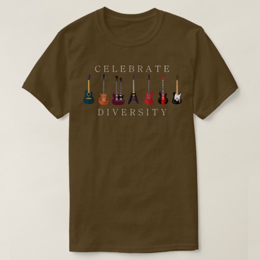 Funny Guitar Celebrate Diversity Vintag Music372 T-Shirt (Design vorne)