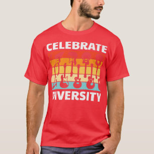 Funny Guitar Celebrate Diversity Vintage Music 371 T-Shirt