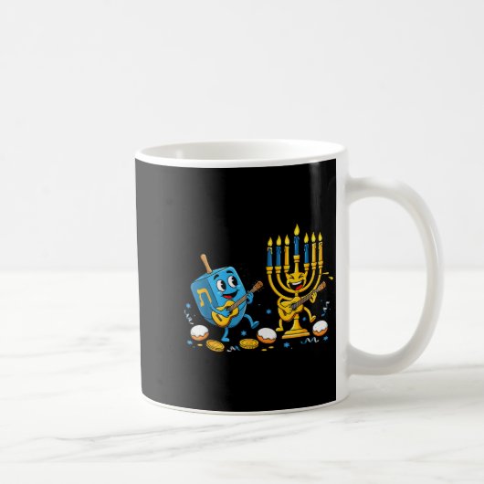 Funny Guitar Dreidel Menorah Hanukkah Kids Womens Kaffeetasse (Rechts)