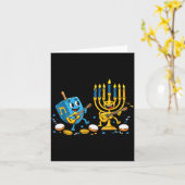 Funny Guitar Dreidel Menorah Hanukkah Kids Womens  Karte (Gelbe Blume)