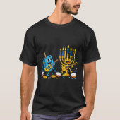 Funny Guitar Dreidel Menorah Hanukkah Kids Womens T-Shirt (Vorderseite)