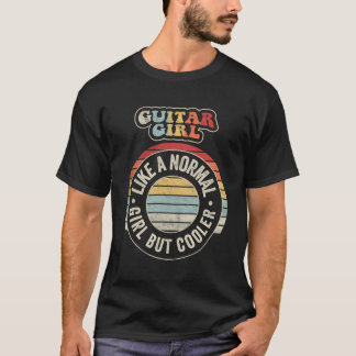 Funny Guitar Girl Shirt Retro Vintage Gitarre