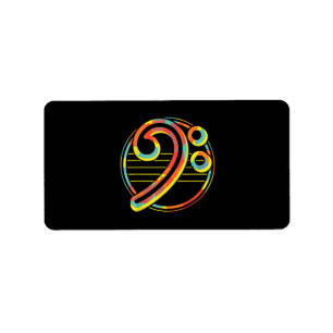 Funny Guitar Lovers  Guitar Music Lover Bass Cleff Adressaufkleber