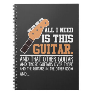 Funny Guitar Player Gitarrist Ich brauche alle Git Notizblock