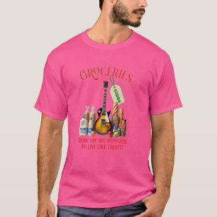 Funny Guitar Player Groceries Food Rock Blues Band T-Shirt