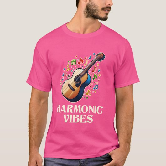 Funny Guitar Player Harmonie Musiker Acoustic Gui T-Shirt (Vorderseite)