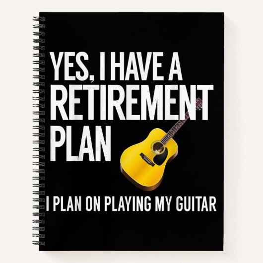 Funny Guitar Player Rentirement Geschenk Notizblock (Vorderseite)