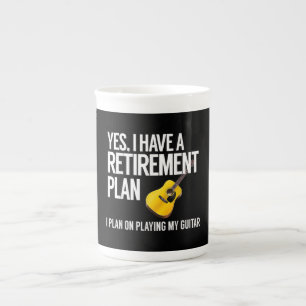 Funny Guitar Player Rentirement Geschenk Porzellantasse