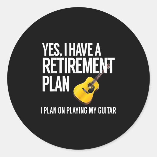 Funny Guitar Player Rentirement Geschenk Runder Aufkleber (Vorderseite)