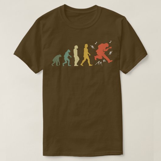 Funny Guitar Retro Vintage Evolution T-Shirt (Design vorne)