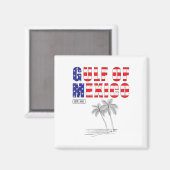 Funny Gulf of Mexico Golf of US Flag Magnet (Vorderseite/Rückseite)