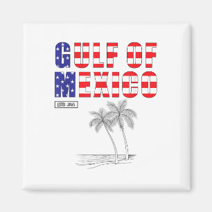 Funny Gulf of Mexico Golf of US Flag Magnet
