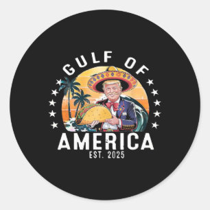 Funny Gulf of US.america Est 2025 Präsident Trump Runder Aufkleber