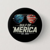 Funny Gulf of USA America 2025 Retro Sonnenbrille Button (Vorderseite)