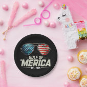Funny Gulf of USA America 2025 Retro Sonnenbrille Pappteller (Party)