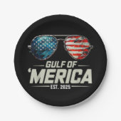 Funny Gulf of USA America 2025 Retro Sonnenbrille Pappteller (Vorderseite)