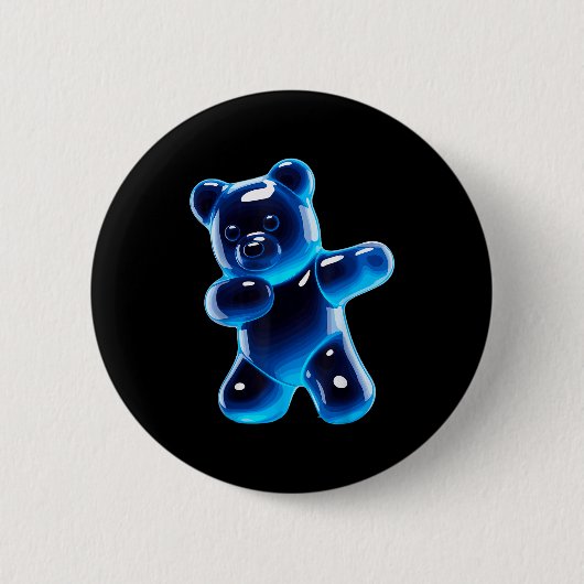 Funny Gummy Bear Art For Men Women Kids Candy Bear Button (Vorderseite)