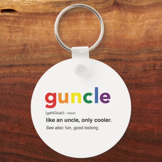 Funny Guncle Definition Print Schlüsselanhänger (Vorderseite)
