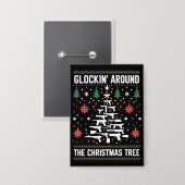 Funny Guns Ugly Christmas Sweaters for Gun Lovers Button (Vorderseite/Rückseite)