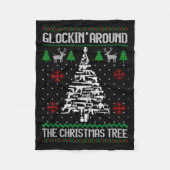 Funny Guns Ugly Christmas Sweaters For Gun Lovers  Fleecedecke (Vorderseite)