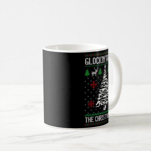 Funny Guns Ugly Christmas Sweaters For Gun Lovers Kaffeetasse (VorderseiteRechts)