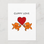 Funny Guppy Liebe Design Postkarte (Vorderseite)