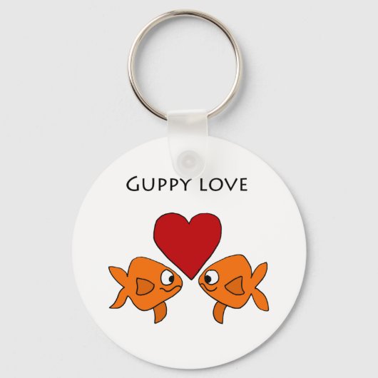 Funny Guppy Liebe Design Schlüsselanhänger (Vorderseite)