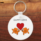 Funny Guppy Liebe Design Schlüsselanhänger (Vorderseite)