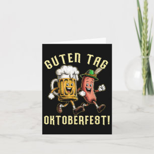 Funny Guten Tag Beer Sausage Bayrische Männer Frau Karte