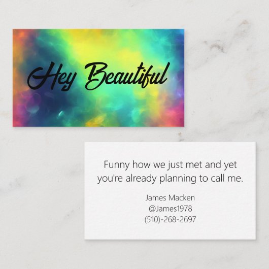 Funny Guys Call Me Date Telefonnummerkarte (Vorne/Hinten)