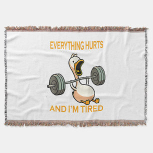 Funny gym duck Zitat alles tut weh und ich bin Rei Decke