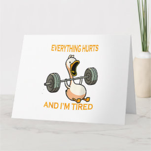 Funny gym duck Zitat alles tut weh und ich bin Rei Karte