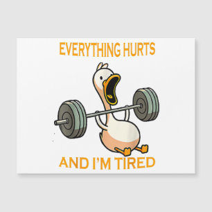 Funny gym duck Zitat alles tut weh und ich bin Rei Magnetkarte
