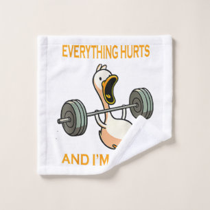 Funny gym duck Zitat alles tut weh und ich bin Rei Waschlappen
