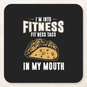 Funny Gym Fitness Taco T - Shirt Rechteckiger Pappuntersetzer