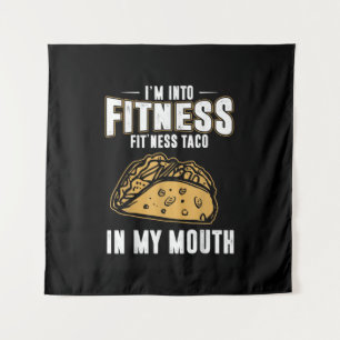 Funny Gym Fitness Taco T - Shirt Wandteppich