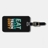 Funny Gym Fitness Training Essen Saubere Bahn Dirt Gepäckanhänger (Vorderseite horizontal)