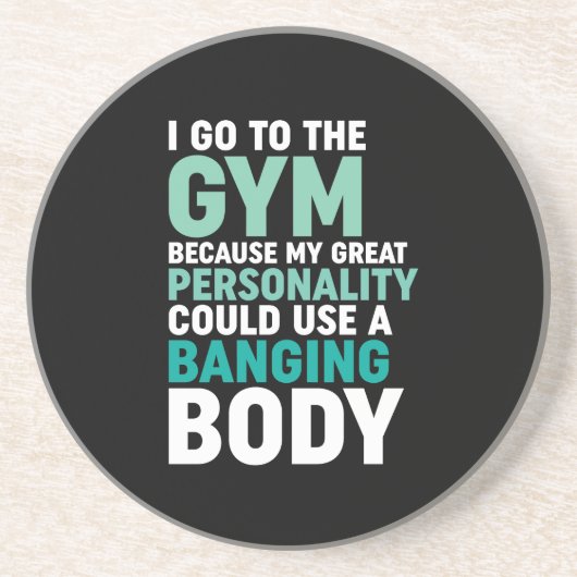 Funny Gym Fitness Workout Ich gehe zum Fitnessstud Getränkeuntersetzer (Vorne)