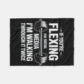 Funny Gym Flexing Workout Bodybuilding 1 Fleecedecke (Vorderseite (Horizontal))