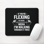 Funny Gym Flexing Workout Bodybuilding 1 Mousepad (Mit Mouse)