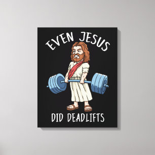Funny Gym Gift Jesus Deadlift Fitness Bodybuilding Leinwanddruck