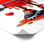 Funny Gym Heart Weightlifting Fitness Workout Drip Poster (Ecke)