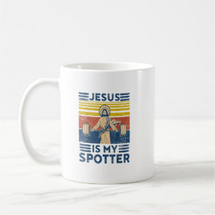 Funny Gym Jesus ist mein Spotter Funny Workout Jes Kaffeetasse