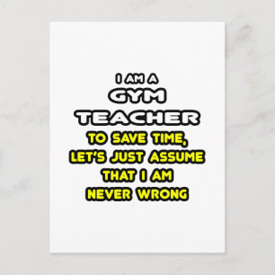 Funny Gym Lehrer T - Shirt und Geschenke Postkarte